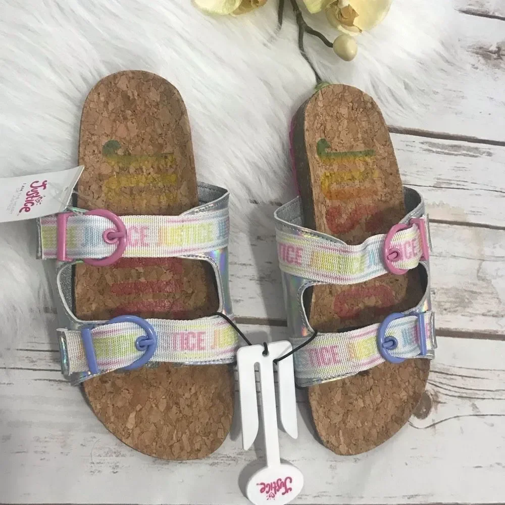 Justice Girl’s Sandals Shoes Size‎ 5 New youth